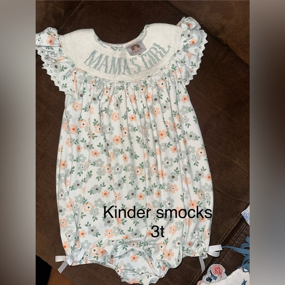 Floral Romper - White and Orange